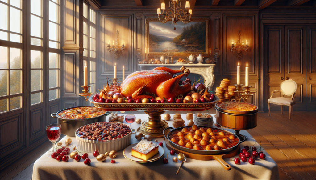 Afficher : Plat en C, coq au vin, cassoulet, crème fraîche, fromage, clafoutis, ambiance rustique française.