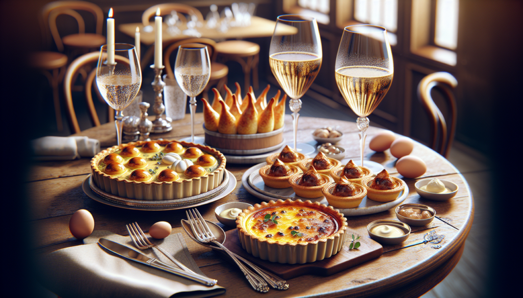 Plat en Q variés sur table en bois, ambiance bistro française chaleureuse.