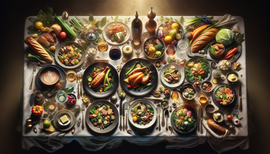 Plat en W artistiquement présenté sur une table élégante.